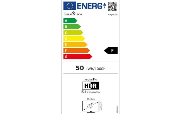 SMART TECH Téléviseur UHD 4K SM 43QW02V